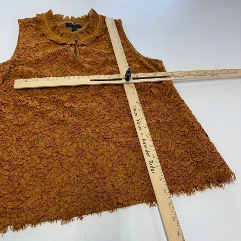 J‎ Crew Top Women Medium Orange Lace Boho Romantic Feminine H2203